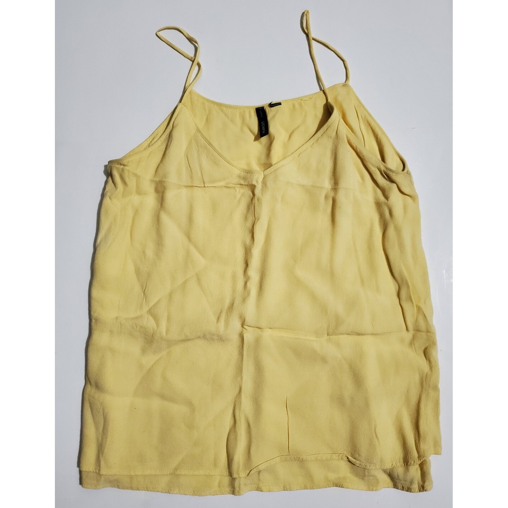 Mango Women's Yellow Tank Top โ Sleeveless Casual Shirt, Size M
